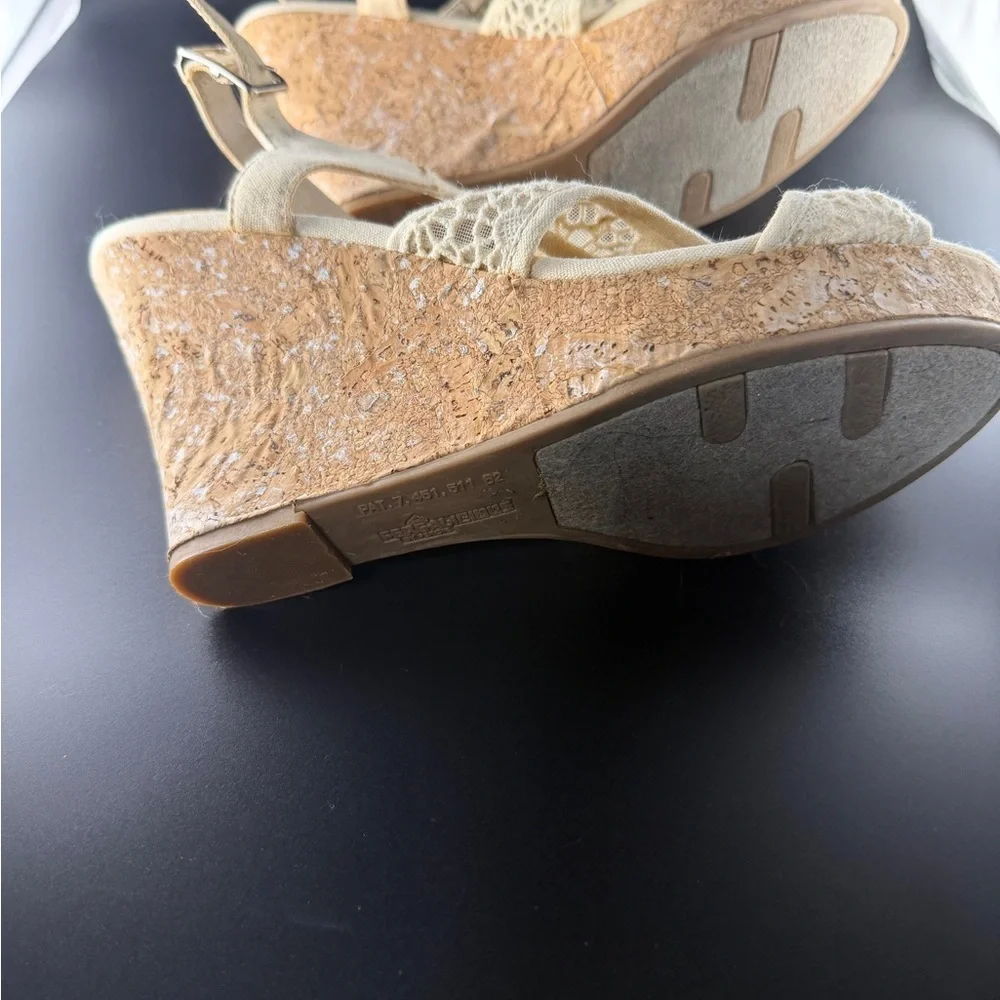 Fergalicious Cream Lace Wedge and Black Wedge shoes. Great condition.
